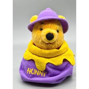 Disney Mattel Winnie the Pooh with Backpack Plush Purple Hunny Pot 1997